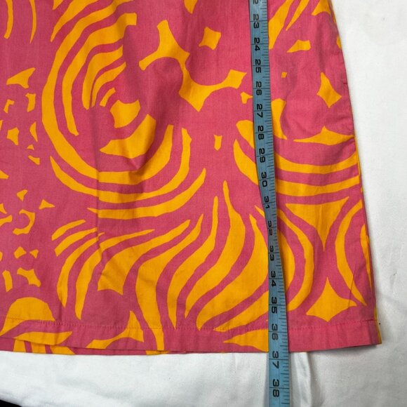 Vintage Marimekko Mika Piirainen Tunic Dress Pink Orange Swirl Print 36 US 6 - Picture 7 of 14